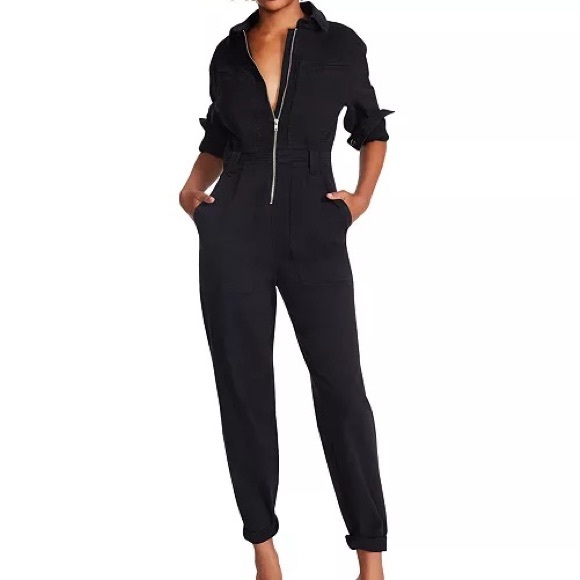 STEVE MADDEN Women's Orly Zip-Front Jumpsuit Size 4 Black NWT - Picture 4 of 5
